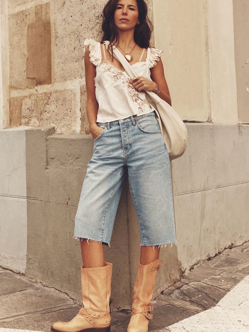 NWT Free People We The Free Low Rise Relaxed Capri Jeans Drummer Boy 26